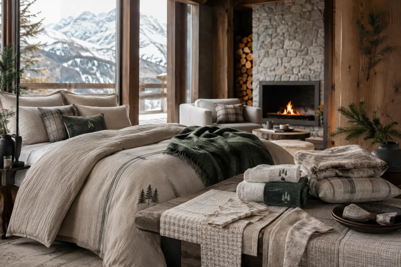 Linge de maison montagne : quelles matières, quels motifs et quelles pièces coordonner ?