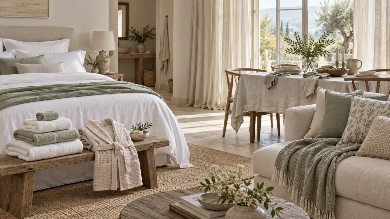 Le linge de maison regroupe cinq grandes familles de textiles domestiques