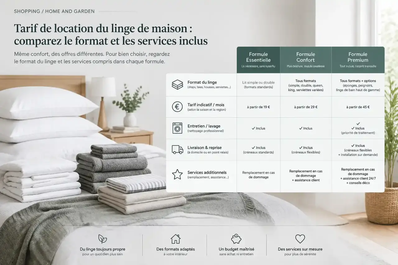 Tarif de location du linge de maison : comparez le format et les services inclus