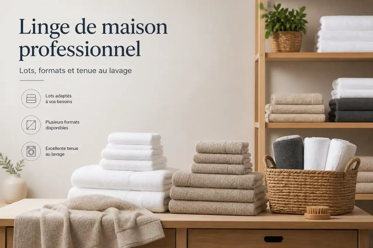 Linge de maison professionnel : lots, formats et tenue au lavage