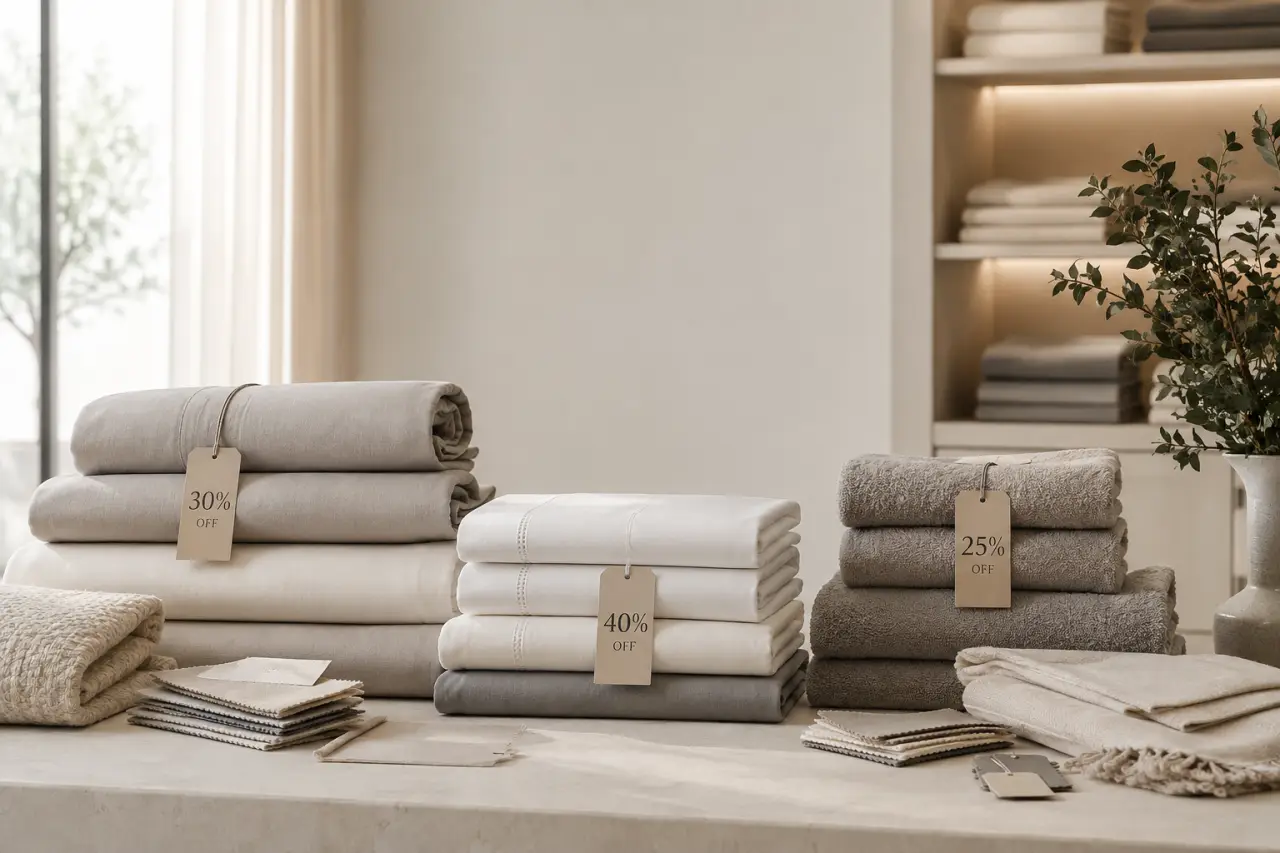 Déstockage linge de maison de luxe : matières, remises et marques à vérifier avant d’acheter