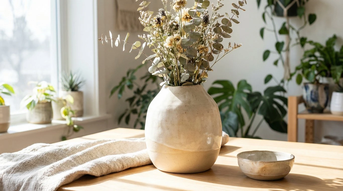 Vase en grès chamotté