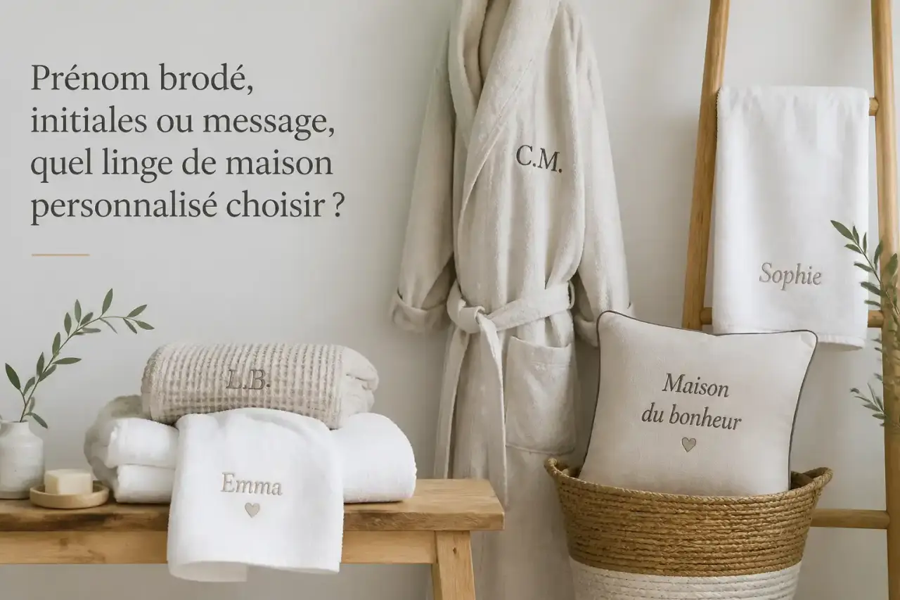 Prénom brodé, initiales ou message, quel linge de maison personnalisé choisir ?