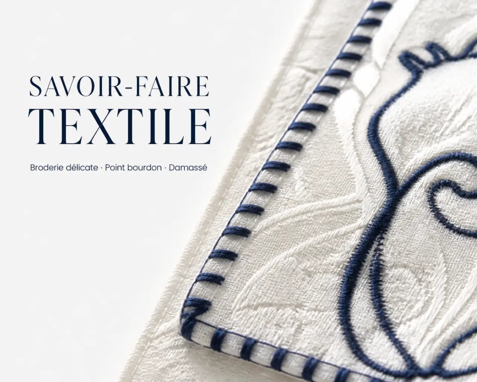 Détail du linge de maison Descamps et de ses finitions