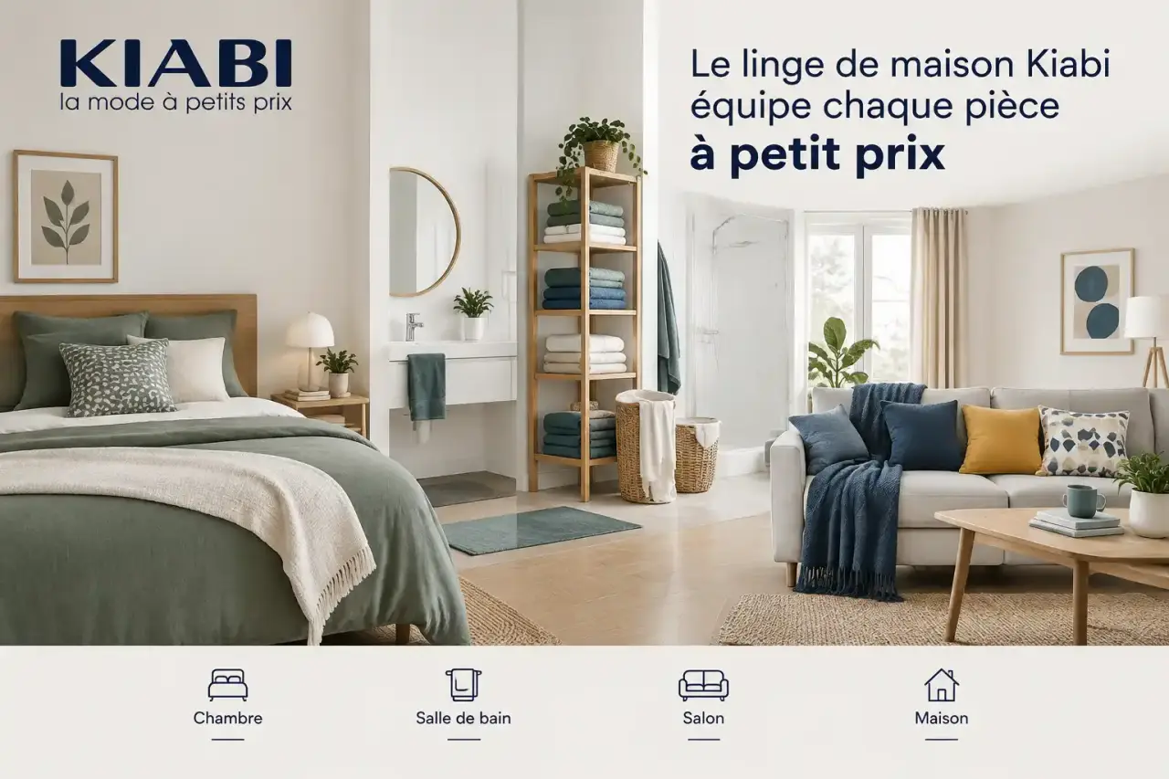 Le linge de maison Kiabi équipe chaque pièce à petit prix