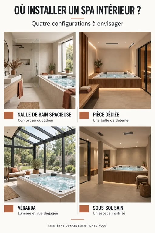 Idées d’aménagement de spa intérieur selon la pièce d’installation