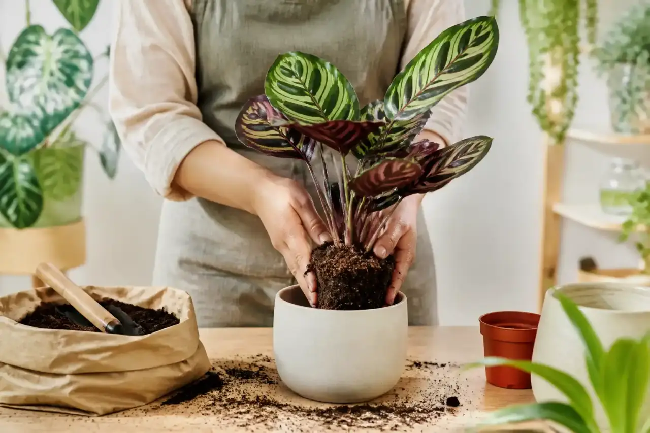 Rempoter un calathea dans une ambiance douce et naturelle