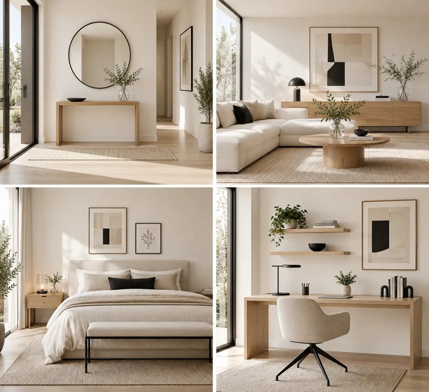 Objets déco adaptés à chaque pièce de la maison, de l'entrée au salon et au bureau